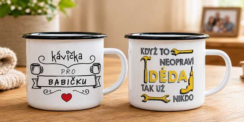 Plecháčky pro babičku a dědu s originálním potiskem